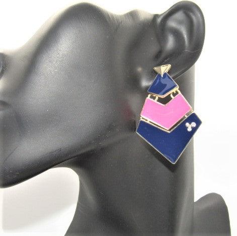 Fantastic Blue and Pink Earrings