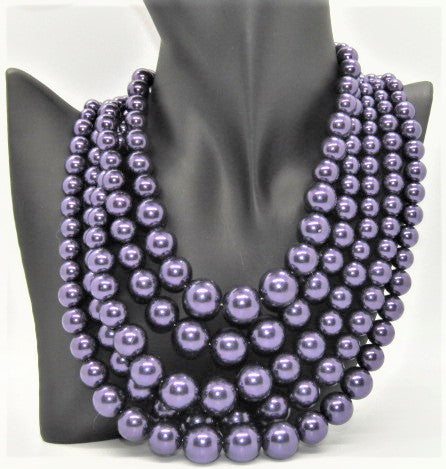 Gorgeous Purple Multi-Strand Necklace Set