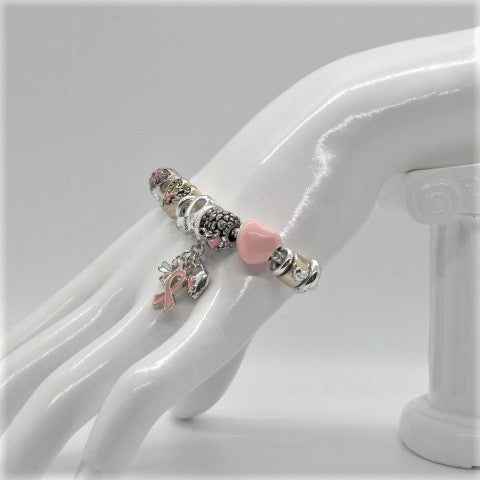 Lovely "Pink Ribbon and Hope" Bracelet