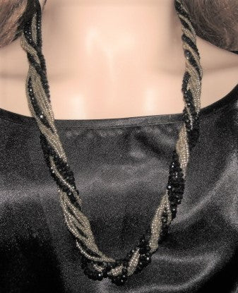 Beautiful Multi Strand Beaded Twist Necklace