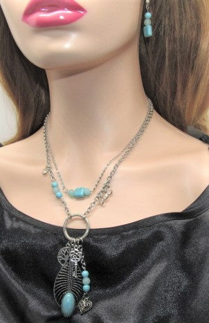 Stunning Chain and Turquoise  Necklace