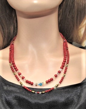 Beautiful Red Crystal Princess Necklace