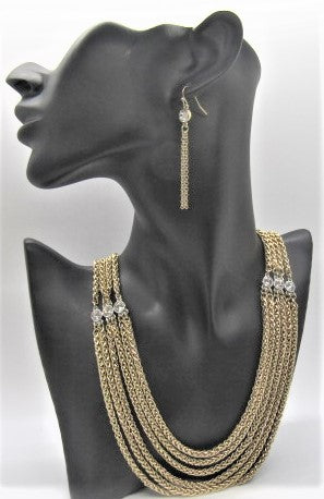 Multi Foxtail Chain Necklace Set