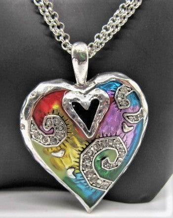 Fabulous Colored Hearts A Necklace Set