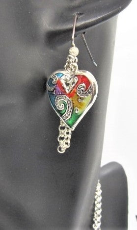 Fabulous Colored Hearts A Necklace Set