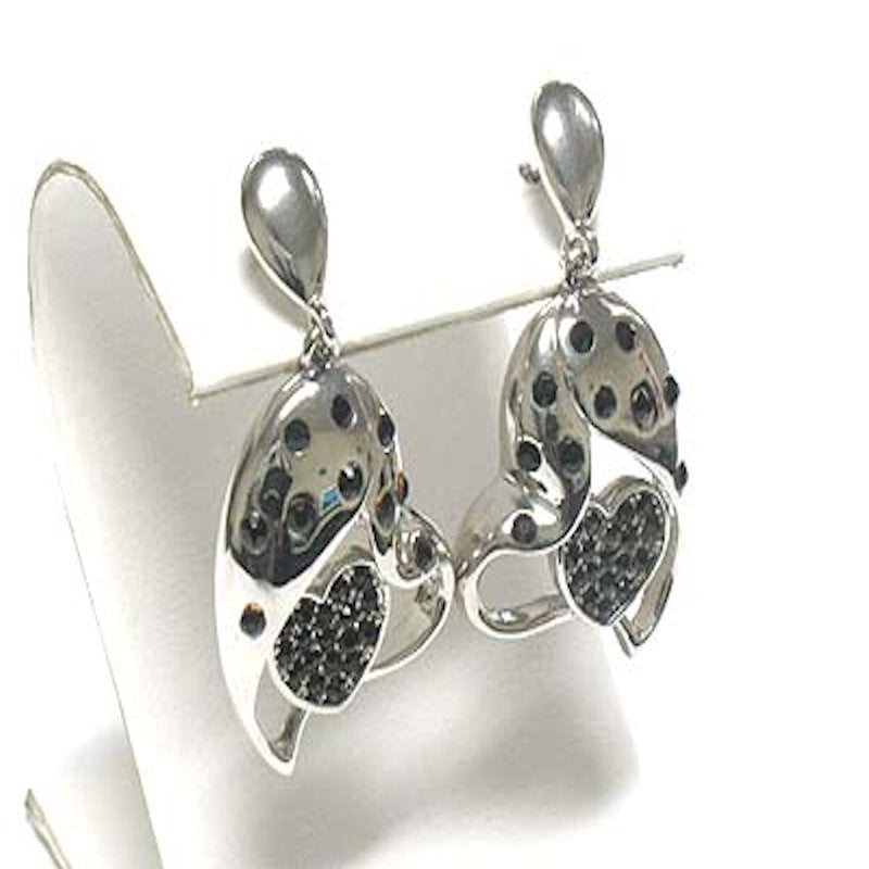 Lovely Double Crystal Heart Earrings