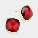 Fiery Red Stud Earrings